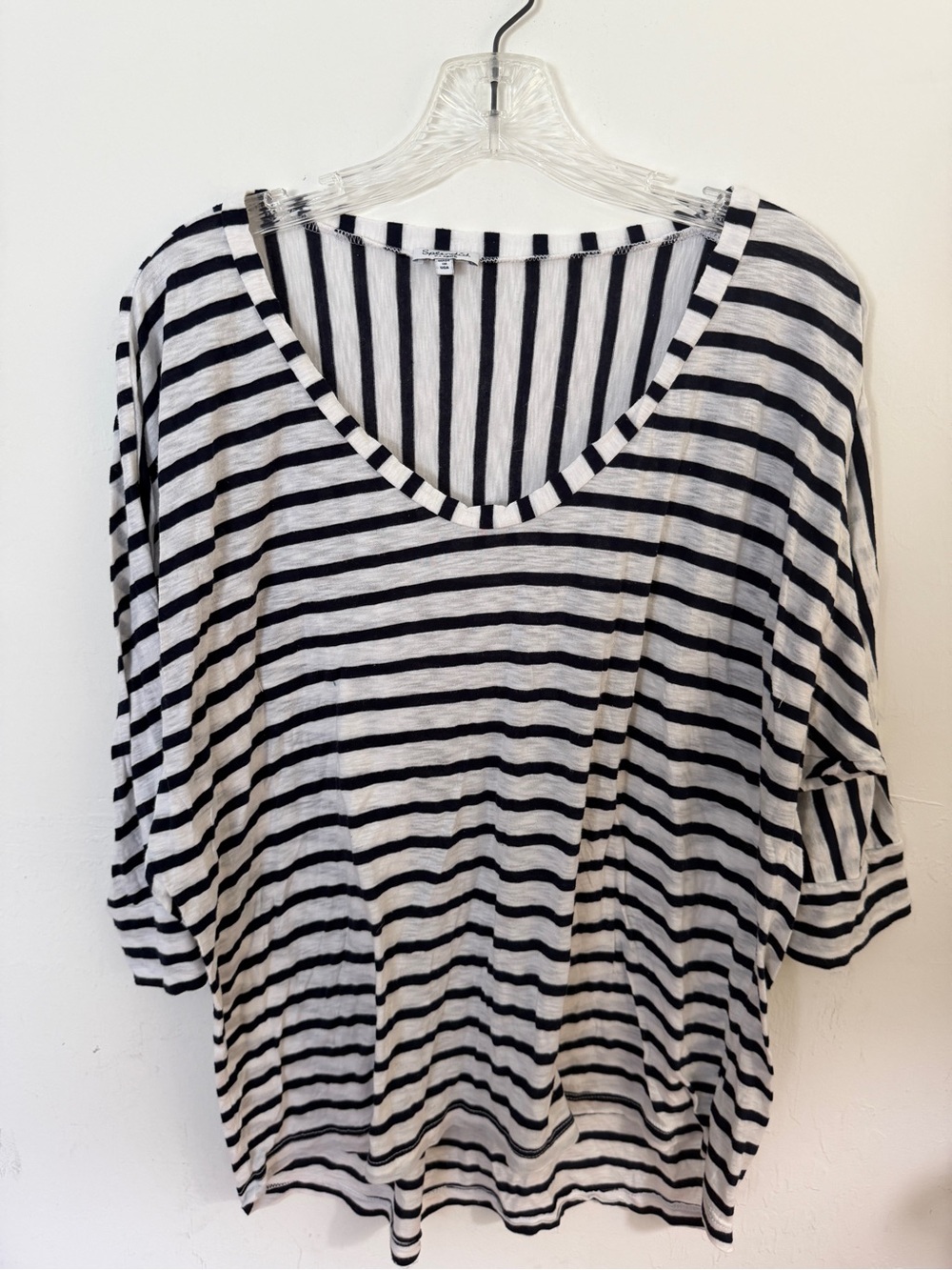 Splendid Navy and White Vertical Stripe Top XL Dolman Top